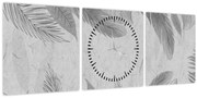 Obraz - Listy (s hodinami) (90x30 cm)