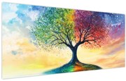 Obraz – Maľovaný strom ročných období (120x50 cm)