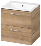 Cersanit S801-458 - Závesná kúpeľňová skrinka s umývadlom NIKO 50x40 cm orech