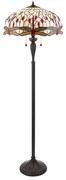 Endon 70940 - Stojacia lampa Tiffany DRAGONFLY 2×E27/60W/230V, priemer 50 cm