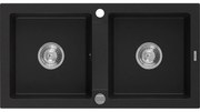 Mexen Mario - drez granitový 82,0x43,6cm, 2-komorový, čierna, 6504822000-77