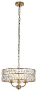 Endon 106243 - Závesný luster CLIFTON na reťazi 3xE14/6W/230V, priemer 38,5 cm, mosadz/číre