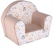 Detské kresielko MINI - Zvieracia partička - béžové