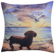 Dekoračný vankúš s motívom jezevčíka- 43 * 43 cm