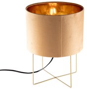 Moderná stolná lampa žltá so zlatom - Rosalina
