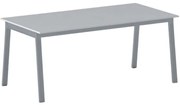 Rokovací kancelársky stôl PRIMO BASIC, 180x90 cm, sivostrieborná podnož, sivá