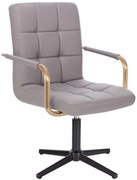 LuxuryForm DESIGN Stolička VERONA GOLD na čiernom kríži - šedá