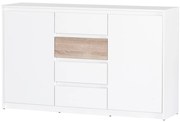 Komoda Wenecja 06 145 cm bílá/dub sonoma