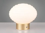 LED stolná lampa nabíjacia Earl 14 cm, biele sklo%