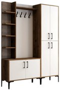 Vešiak s botníkom, policami a skriňou Viyana Walnut and White