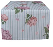 Bavlnený behúň s kvety hortenzie Vintage Grace - 50*140cm