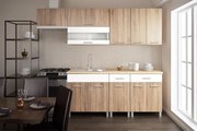 Kuchynská linka ADRIA 180/240 cm, dub sonoma/biela (marmur lux/lena)