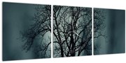 Obraz stromov pri zatmení (s hodinami) (90x30 cm)