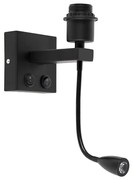 Moderná nástenná lampa čierna s flexibilným ramenom - Brescia Combi