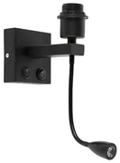 Moderná nástenná lampa čierna s flexibilným ramenom - Brescia Combi