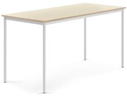 Stôl SONITUS, 1800x800x900 mm, HPL - breza, biela