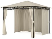 Mondo, záhradný altánok, párty stan, 295 x 262 x 295, oceľ, polyester, béžový