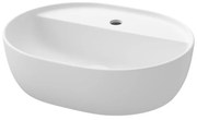 Cersanit Moduo, oválne umývadlo na dosku 50x40x14,5 cm, biela lesklá, K116-154