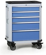Pojazdný dielenský vozík na náradie EXPERT, 5 zásuviek, modrá