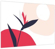 Obraz - Ružová florálna abstrakcia N⁰1 (70x50 cm)