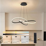 BRILAGI - LED stmievateľný luster na lanku INFINITY LED/80W/230V 80x80 cm čierny + diaľkové ovládanie