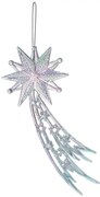Strieborná vianočná ozdoba hviezda - 15*1*6 cm