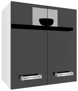 Kuchynská skrinka Belini horná 60 cm čierny lesk  INF SG2-60/2/WT/B/0/D