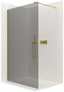 CERANO - Sprchová zástena Walk-in Onyx Ľ/P - guľatá vzpera - zlatá kartáčovaná, grafitové sklo - 160x200 cm, CER-CER-8050BD202