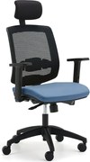 Kancelárska stolička STANLEY, s opierkou hlavy a opierkami rúk, svetlomodrá