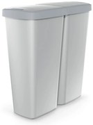 Odpadkový kôš DUO sivý, 50 l, sivá