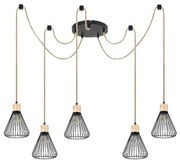 Rabalux 3150 - Luster na lanku FARFALLE 5xE27/40W/230V pavúk čierna/buk