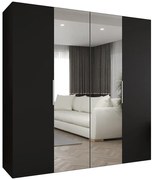 Skriňa Marbella II 200 čierna/strieborný