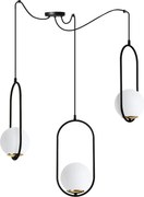 Závesné svietidlo Florence Spider, 3x biele sklenené tienidlo, b/g, U