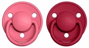 BIBS Okrúhle De Lux cumlíky 2ks Coral/Ruby 1