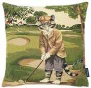 Gobelínový vankúš s kocúrom na golfu - 45 * 45 * 15cm