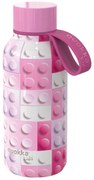 Nerezová termofľaša Solid Kids s pútkom Pink Bricks 330 ml