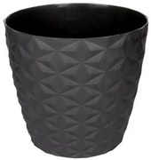 Crystal matt recyklovaný kvetináč 16 cm, antracit, 16 cm