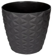 Crystal matt recyklovaný kvetináč 16 cm, antracit, 16 cm