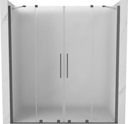 Mexen Velar Duo, posuvné sprchové dvere do otvoru 200 cm, 8mm sklo námraza, brúsený grafit, 871-200-000-32-95