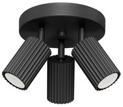 Stropné svietidlo Karbon, 3x čierne kovové tienidlo, (možnosť polohovania)