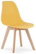 Horčicová stolička KITO s bukovými nohami