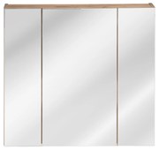 Kúpeľňová závesná skrinka KAPA 80 cm dub zlatý - so zrkadlom