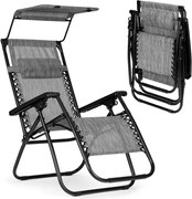 Lehátko so strieškou sivej farby