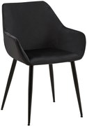 Jedálenská stolička Luena zamat - čierna