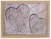 Podnos na nohy s motívom srdca vo stromu Hearts grey - 43 * 33 * 7cm