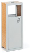 Odpadkový kôš s popolníkom, 48 l, sivý / imitácia dreva