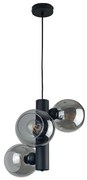Luster na lanku TUBE 3xE27/60W/230V čierna/dymová čierna