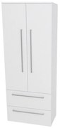 Mereo Bino, kúpeľňová skrinka vysoká 163 cm, dvojitá, Multidecor, Biela Arctic, MER-CN699BIAA