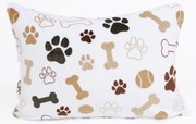 Obliečka na vankúš mikroplyš Exclusive 50 × 70 cm - Psie labky biele