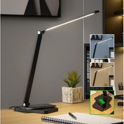 BRILAGI - LED stmievateľná dotyková stolová lampa s bezdrôtovým QI nabíjaním LED/7W/5V 3000/4000/6000K čierna